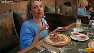 Rich bitch Elizabeth Hurley sucked dick in the restaurant (ai)