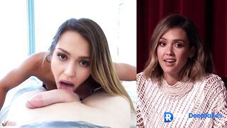 POV fuck and excellent facial - AI fake Jessica Alba