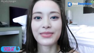 Bukkake / Redhead Tzuyu (쯔위성인) loves cum on her face TWICE (트와이스)