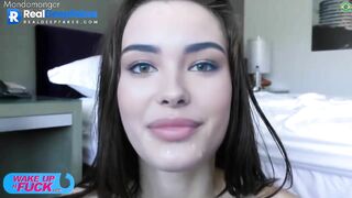 Sexy celeb Madison Beer bukkaked & eats cum / real deepfake