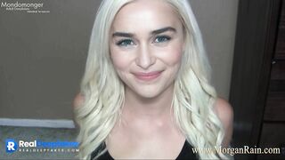 Blonde asking her boy for fuck her in mouth - fake Emilia Clarke