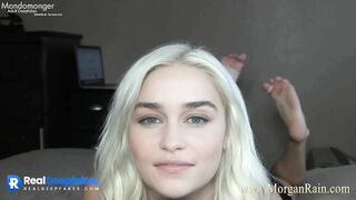 Blonde asking her boy for fuck her in mouth - fake Emilia Clarke
