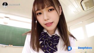 Shy and cute schoolgirl Karina, Aespa made bowjob, ai - 카리나 얼굴 스왑